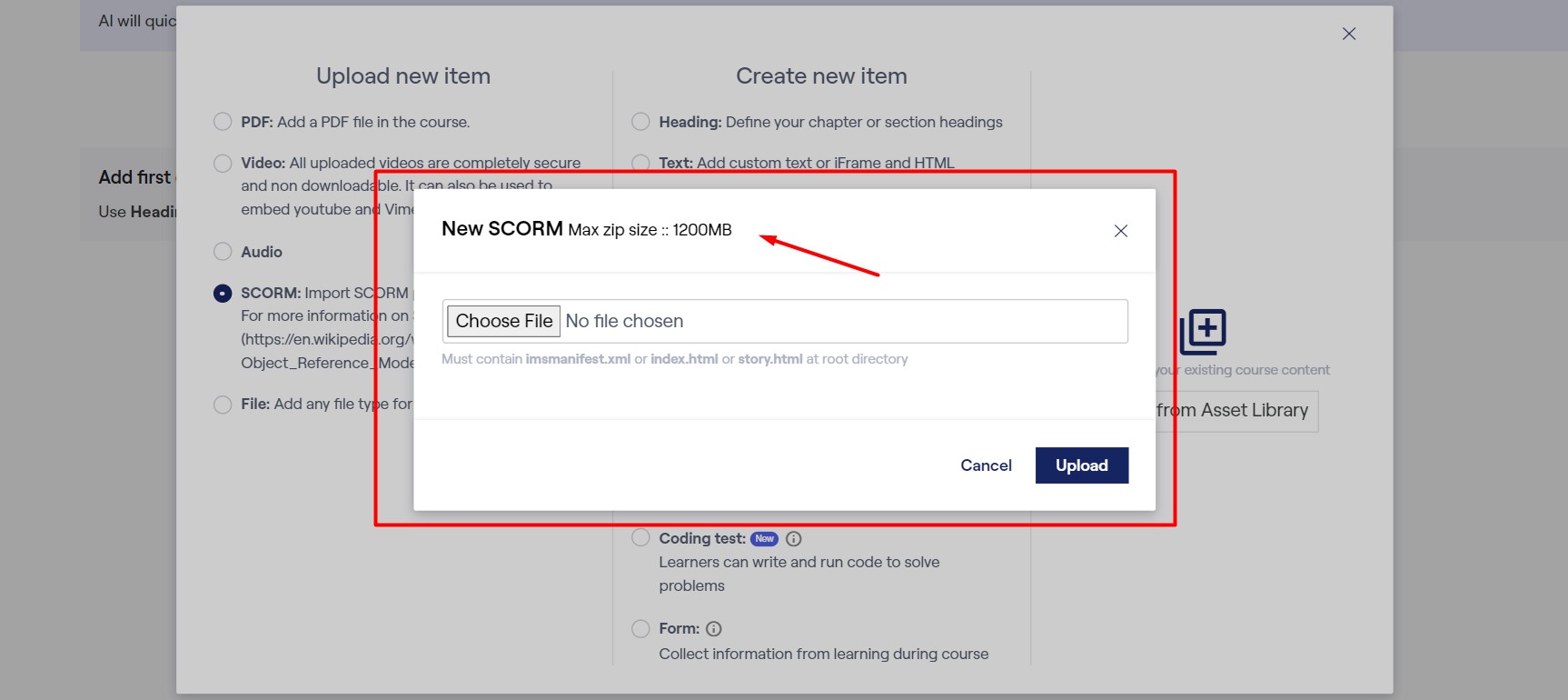 Adding Scorm lessons in Graphy