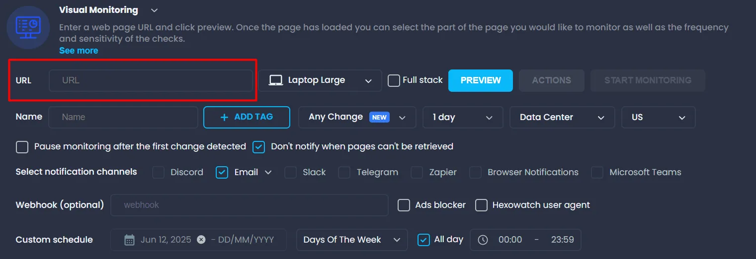 Hexowatch enter url