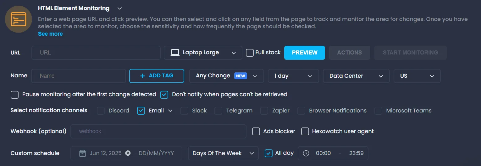 Hexowatch html element monitoring