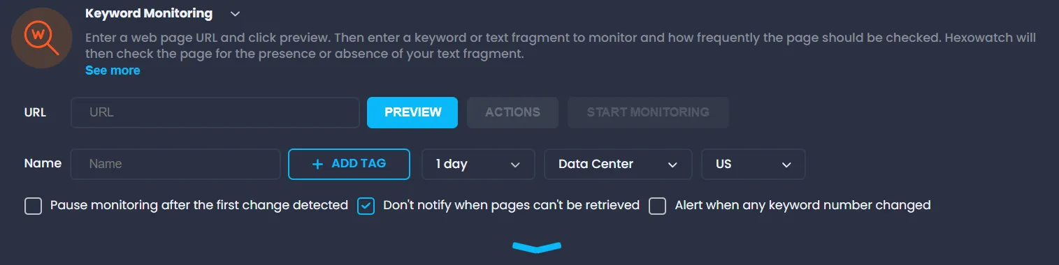 Hexowatch keyword monitoring